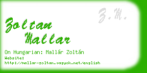 zoltan mallar business card